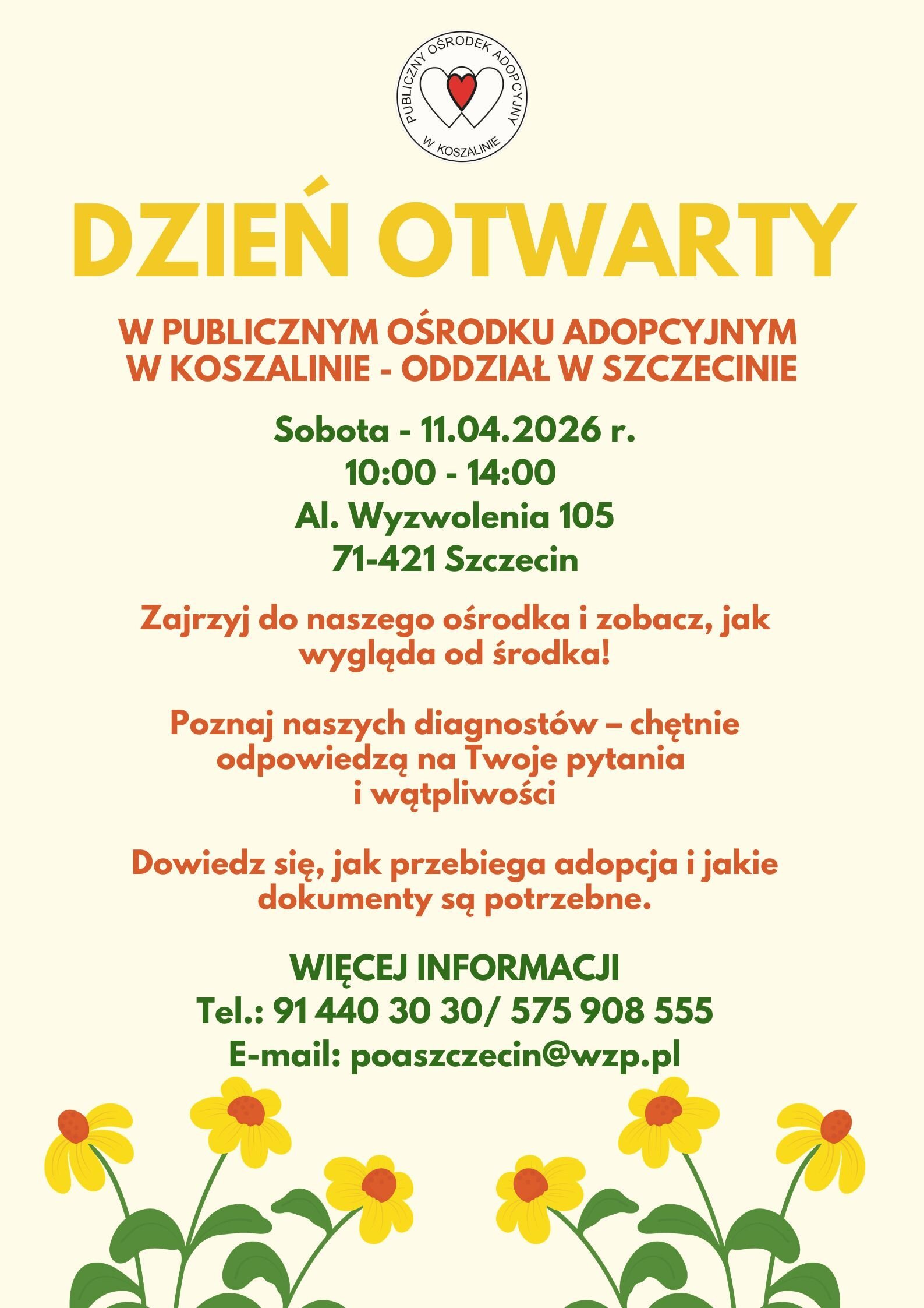 sobota - 11.04.2026 w godzinach 10:00-14:00, al. Wyzwolenia 105 w Szczecinie