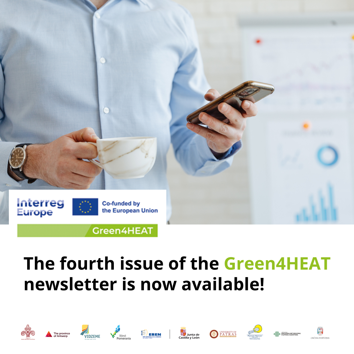 Grafika przedstawiająca 4 wydanie newlettera projektu Green4HEAT