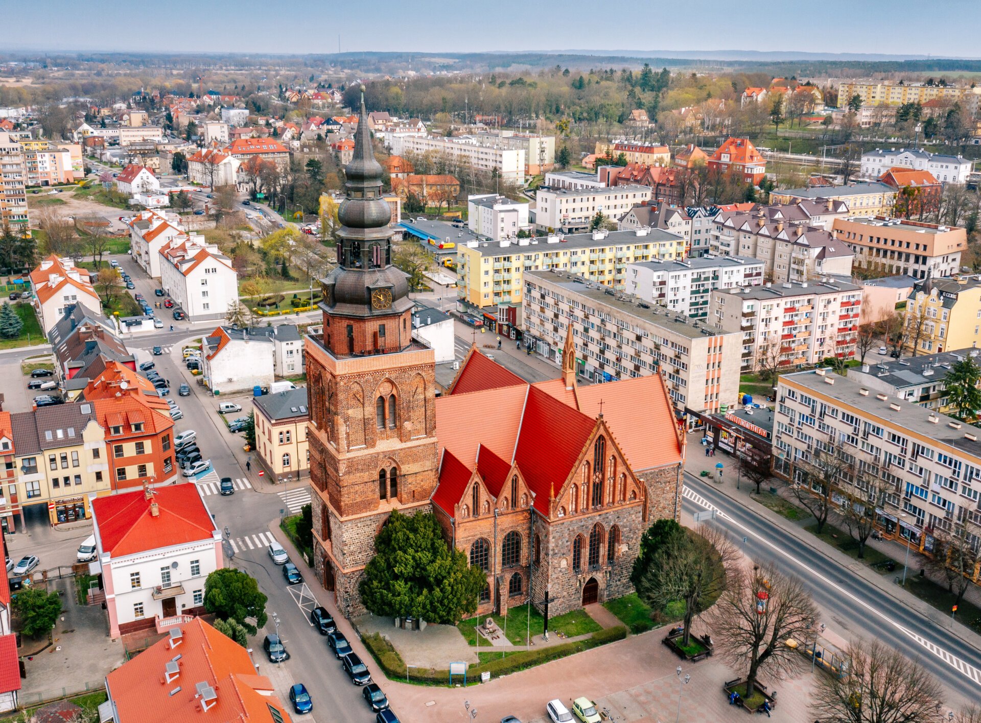 Centrum Gryfina z lotu ptaka - fot. rowery.wzp.pl