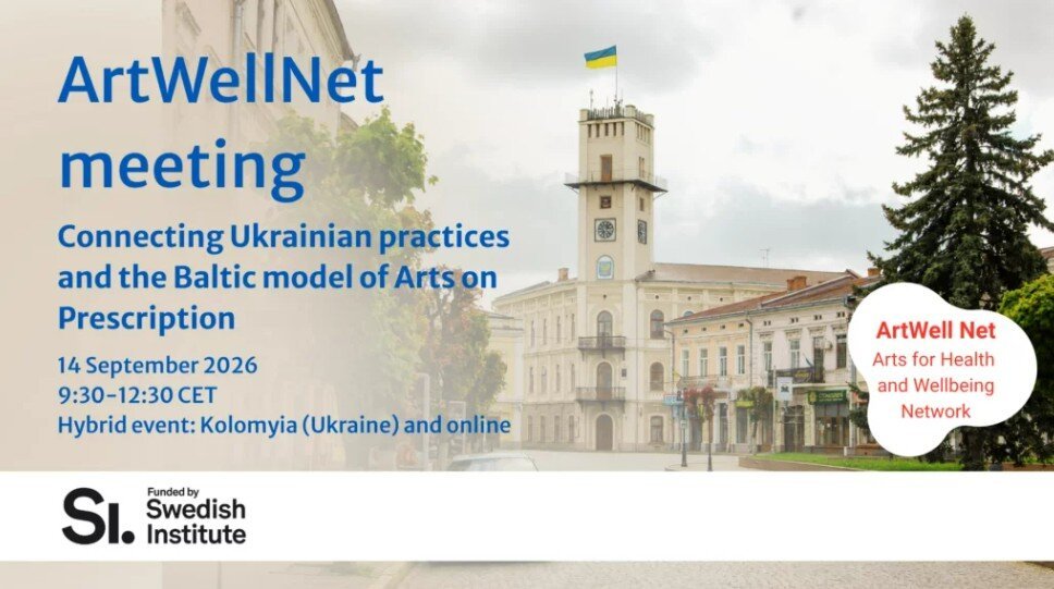 Baner przedstawiający dane spotkanie w ramach projektu ArtWell Net w Kołomyi na Ukrainie.